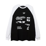 Men Long Sleeve Shirt College Style Long Sleeve T-shirt Men's and Women's Retro Bottoming Top