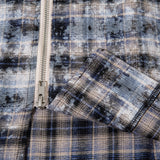 Men Long Sleeved T Shirt Plaid Stitching Jacket Shirt Men Spring and Autumn Loose Lapels Long Sleeve Shirt Coat