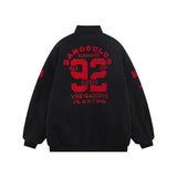 Men Cotton Padded Jacket Coat Embroidered Quilted Baseball Uniform Jacket Men's Autumn and Winter Loose Casual Cotton-Padded Jacket