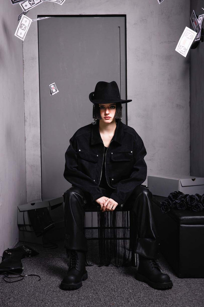 Unisex Jacket Autumn American Rivet Iron Coat Women's Clothing