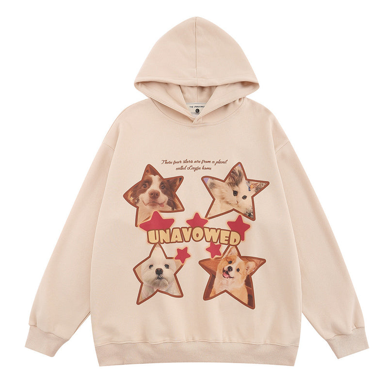 Men Hoodie Printed Hoodie Men's Spring and Autumn Loose Long Sleeve Pullover