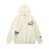 Men Hoodie Vibe Trendy Butterfly Graffiti Printed Hoodie