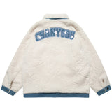 Men Cotton Mixed Jacket Coat Cashmere Cotton-Padded Coat Men's Winter Loose Stitching Affixed Cloth Embroidered