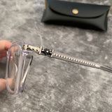 CHH Chrome Hearts Glasses Large Square Large Face Silver Plain Myopia Glasses Frame