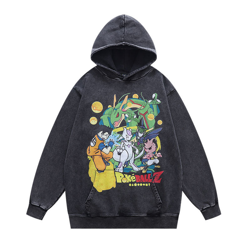 Unisex Vintage Hoodie Cotton Hooded Sweater Print