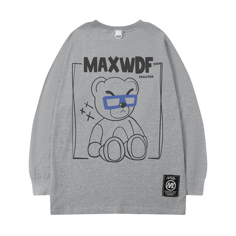 Men Long Sleeve Shirt Autumn and Winter round Neck Long Sleeve T-shirt Men and Women Loose All-Match