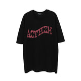 Men's T Shirt Loose Short-Sleeved T-shirt Men's Trendy Retro Printed Hip Hop