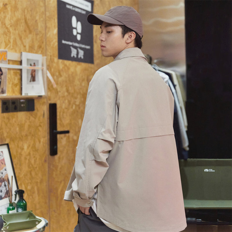 Men Long Sleeve T Shirt Men Loose Street Casual Overshirt All-Match