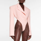 Frankie Shop Hourglass Blazer Pink with Fall Slim Fit Coat