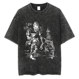 Harajuku Vintage Washed T Shirts Death Note Anime