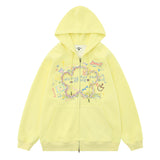 Men Hoodie Two-Way Zipper Woven Five-Pointed Star Cardigan Sweater