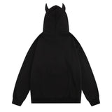 Men Fleece Lined Hoodie Hooded Sweaters Menswear Street Design Sense Loose Pullover