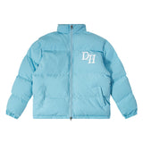 Men Cotton Mixed Jacket Coat Letter Printed Cotton-Padded Jacket Male Loose Casual Warm Cotton Coat