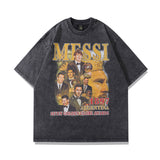 Men T Shirt Portrait Printing Distressed Short-Sleeved T-shirt Men Hip Hop Loose