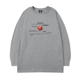 Men Long Sleeve Shirt Printed Long Sleeve T-shirt Men and Women Retro Loose Couple Casual