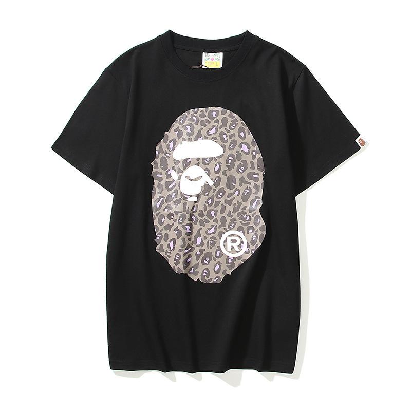 Bathing Ape T Shirt Summer Camouflage Leopard Print Casual Plus Size Short Sleeve T-shirt
