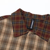 Men Long Sleeve T Shirt Colorblock Check Shirt Men's Spring and Autumn Oversize Hip Hop Long Sleeve Shirt