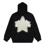 Men Fleece Lined Hoodie Embroidered Hoodie Men's High Street Ins Loose Pullover Hoodie