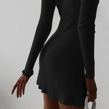 Women's Desses Long-Sleeved Knitted Dress Women's Autumn and Winter