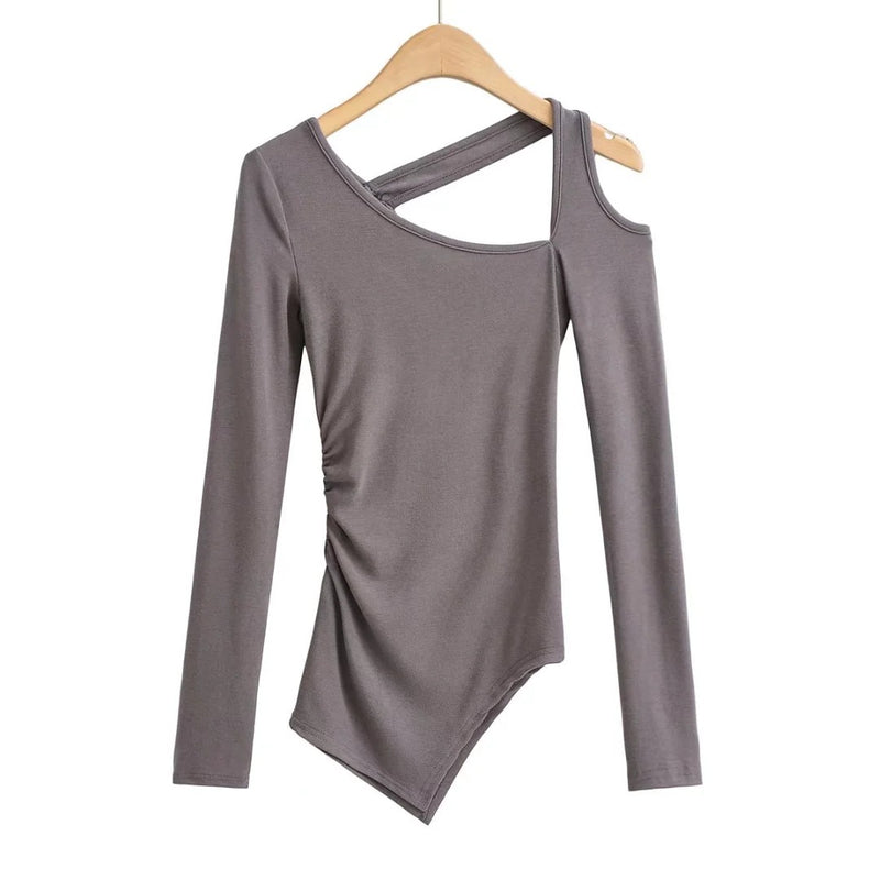 Women T-Shirt Long-Sleeved Top for Women Spring All-Matching Slim Fit