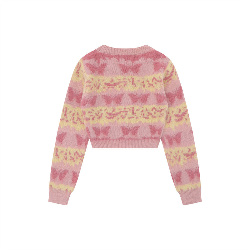 Women Sweater Short Sweater Autumn Crew Neck Long Sleeve