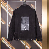 Graffiti Bomber Jacket Graffiti Cola Embroidery Denim