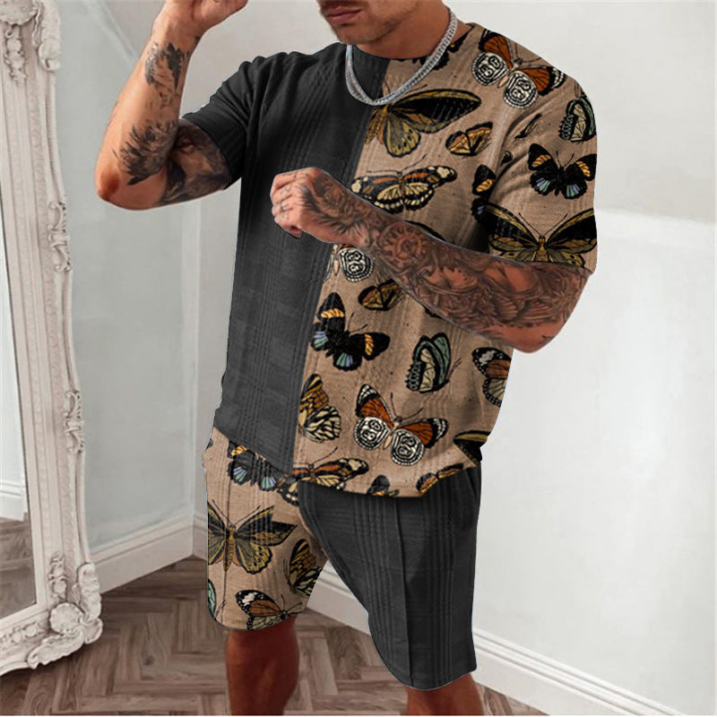Men Co-Ords Men's Short-Sleeved Printed T-shirt Men's Summer