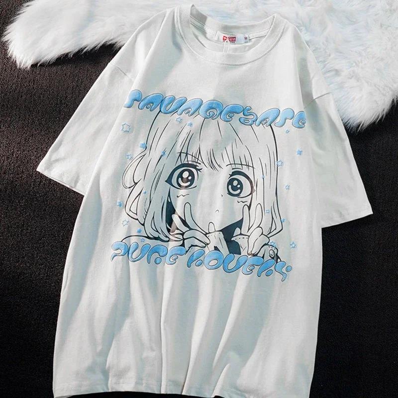 Oversized T Shirts Kawaii Y2k Anime Women's T Shirt Girl Pri