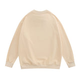 Men Hoodie Animal Lamb Oil Painting Printed Crew Neck Sweatshirt