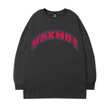 Men Long Sleeve Shirt Vintage Sweater Men's and Women's Letter Long Sleeve T-shirt Loose round Neck