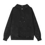 Men Hoodie Turtleneck Hooded Sweatshirt Five-Pointed Star Loose Casual