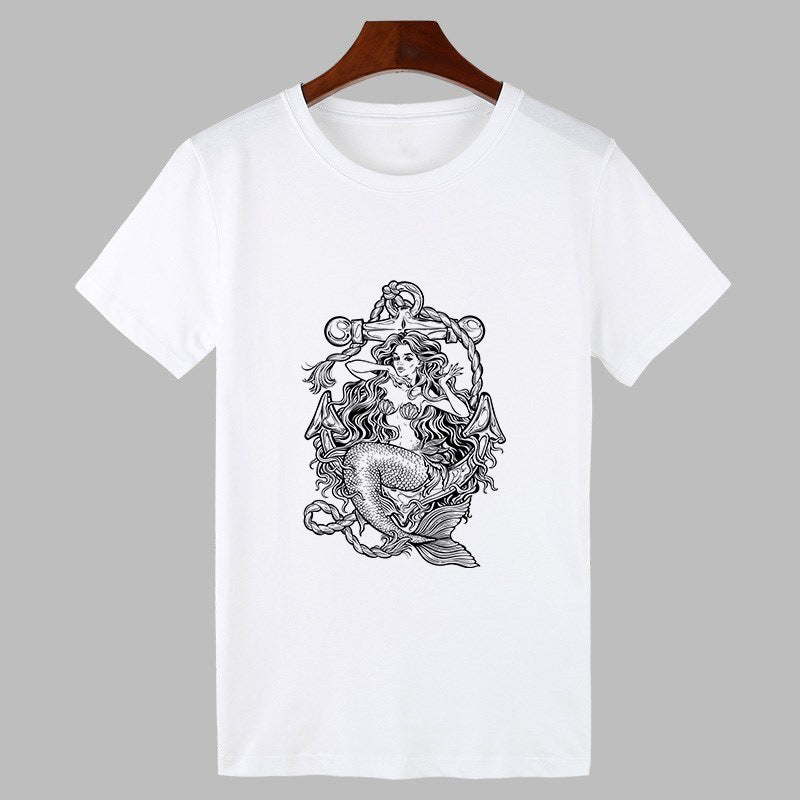 New T-shirt female Mermaid Printed Harajuku T shirt Women