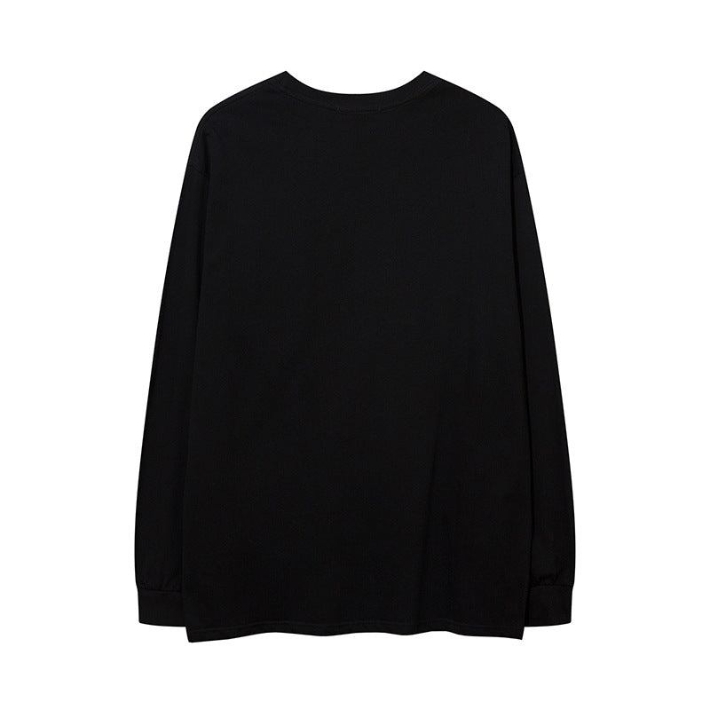 Men Long Sleeve Shirt Letter Embroidered Long Sleeve Bottoming T-shirt Men's and Women's Tops