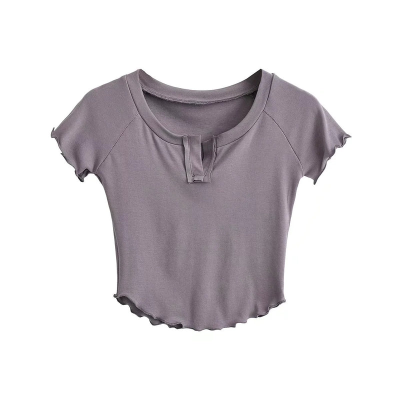 Women T-Shirt Slim V-neck Short Sleeve T-shirt