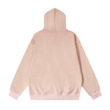 Men Fleece Lined Hoodie Embroidered Letter Hooded Sweaters Menswear Loose Street Coat