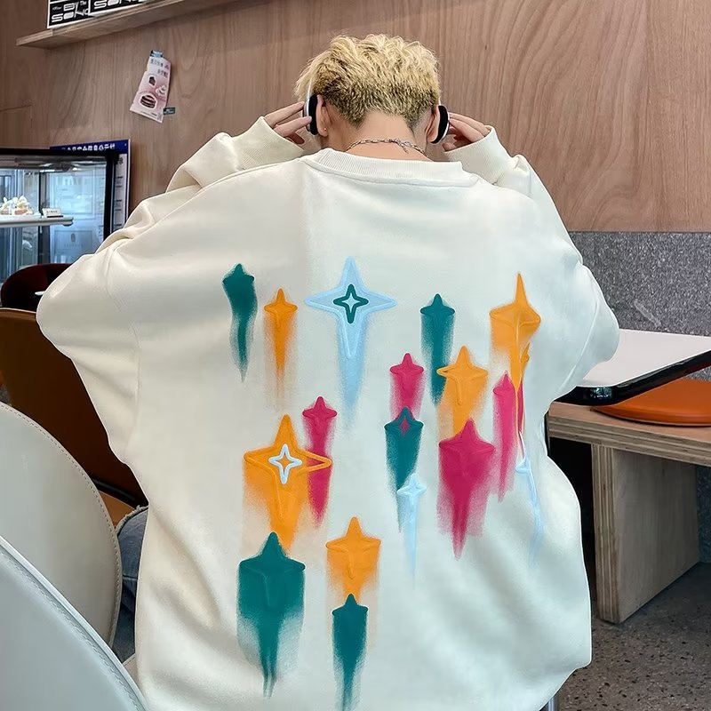 Men Hoodie Sweater Spring and Autumn High Sense Hip Hop Loose Coat
