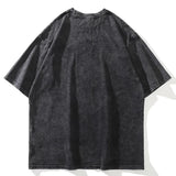 20242024 Men Hip Hop Vintage Washed TShirt Streetwear Japane