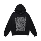 Men Fleece Lined Hoodie Autumn and Winter Hooded Sweater Male Letter Printed Long Sleeve Loose Pullover