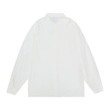 Men Long Sleeve T Shirt Men's Spring and Autumn Loose and Simple Embroidery Cardigan Shirt