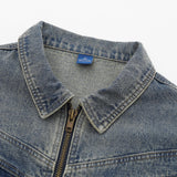 Men Denim Jacket Washed and Worn Denim Jacket Men's Vintage Pocket Jacket Spring and Autumn