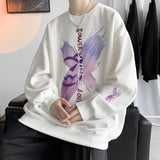 Men Hoodie round Neck Sweater Men's Spring and Autumn Leisure Coat Loose Korean Style
