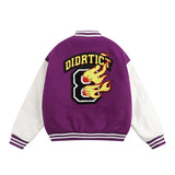 Men Cotton Mixed Jacket Coat Embroidered Letters Thick Baseball Uniform Coat Men's Clothing Winter Color Matching