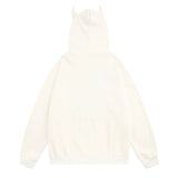 Men Fleece Lined Hoodie Hooded Sweaters Menswear Street Design Sense Loose Pullover