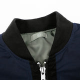 Men Cotton Loaded Jacket Coat Color Contrast Patchwork Jacket Coat Men's Loose Zip Motorcycle Cotton-Padded Jacket