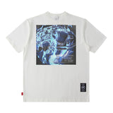 Men T Shirt Vintage Printed round Neck Short Sleeve T-shirt Men and Women Loose Couple