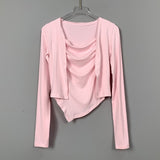 Women Long Sleeve Shirt Vest Camisole Women's Long Sleeve Jacket Cardigan