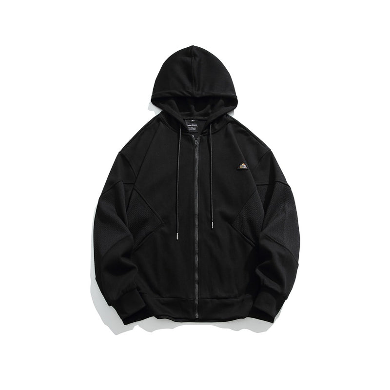 Unisex Hoodie Retro Patchwork Loose Hooded Sweater for Men and Women Couple