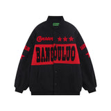 Men Cotton Padded Jacket Coat Embroidered Quilted Baseball Uniform Jacket Men's Autumn and Winter Loose Casual Cotton-Padded Jacket