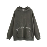 Men Hoodie Worn Looking Washed-out Hooded Sweater Men's Spring and Autumn Loose