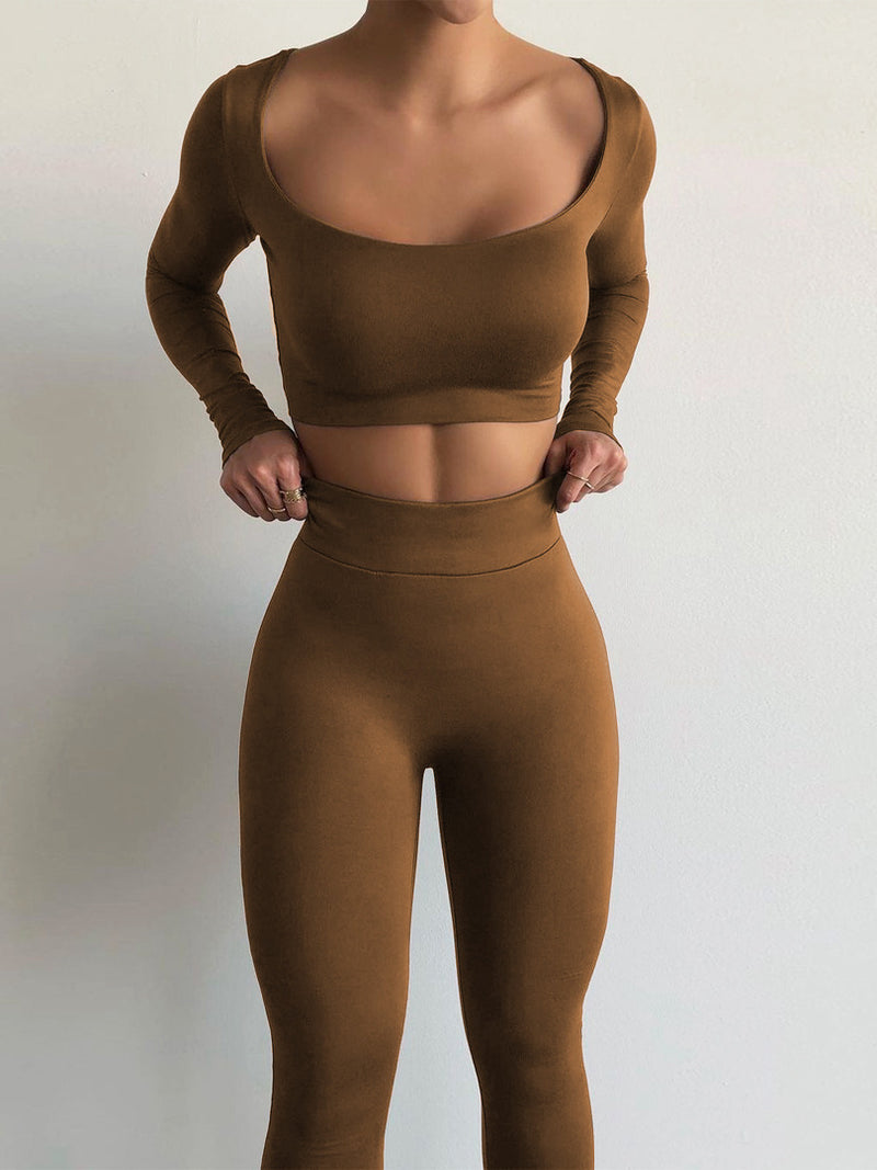 Women Jumpsuit Autumn Long Sleeve U-Neck Slim Fit Fashion